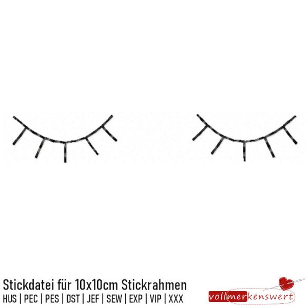 Stickdatei Wimpern für 10x10er Rahmen S356-01